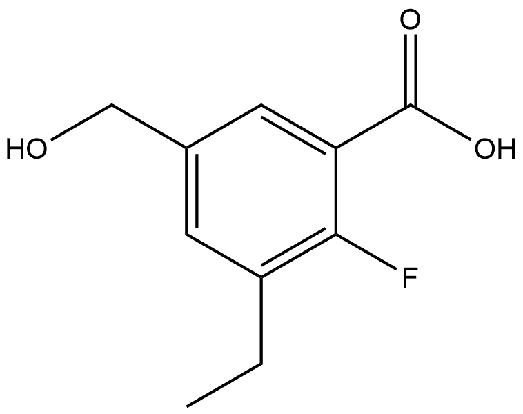 3-Ethyl-2-fluoro-5-(hydroxymethyl)benzoic acid Structure