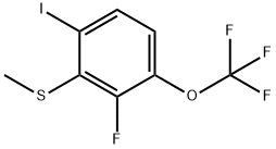 (2-Fluoro-6-iodo-3-(trifluoromethoxy)phenyl)(methyl)sulfane Structure