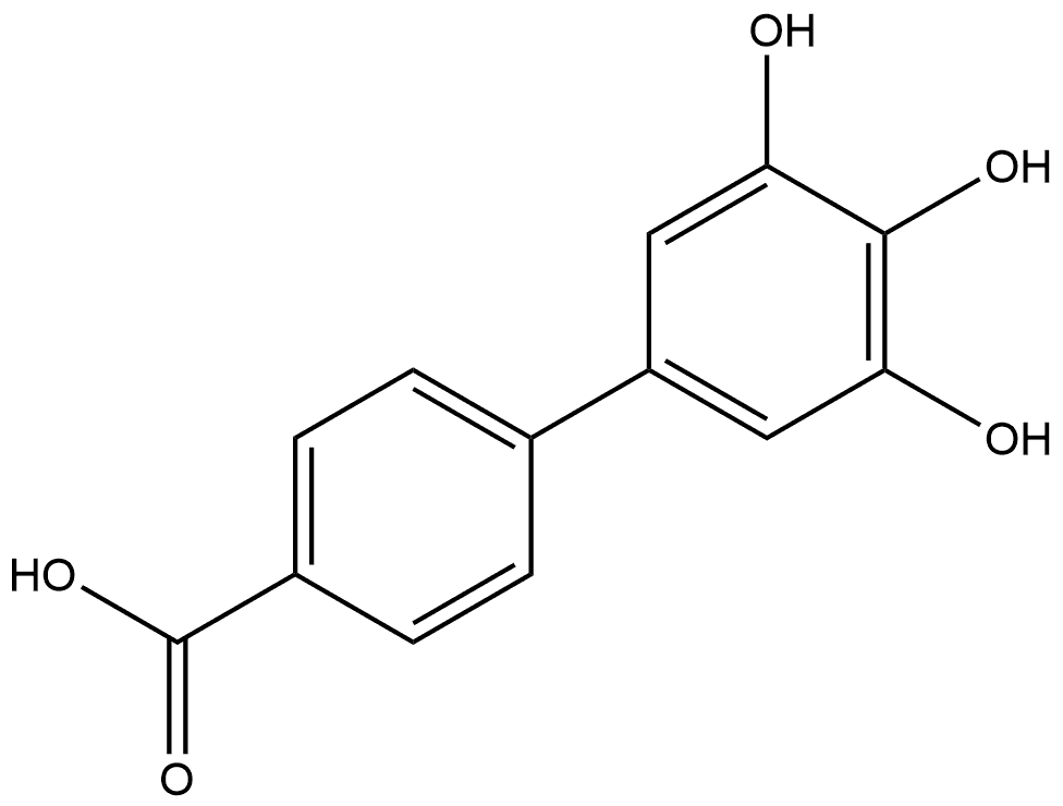 3',4',5'-trihydroxy-[1,1'-biphenyl]-4-carboxylic acid Structure