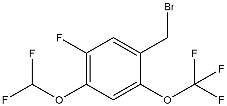 1-(Bromomethyl)-4-(difluoromethoxy)-5-fluoro-2-(trifluoromethoxy)benzene Structure