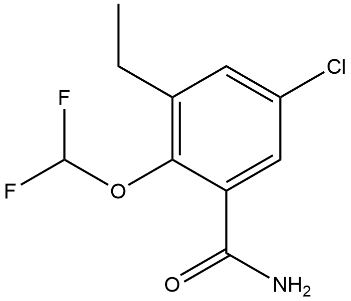 5-Chloro-2-(difluoromethoxy)-3-ethylbenzamide Structure