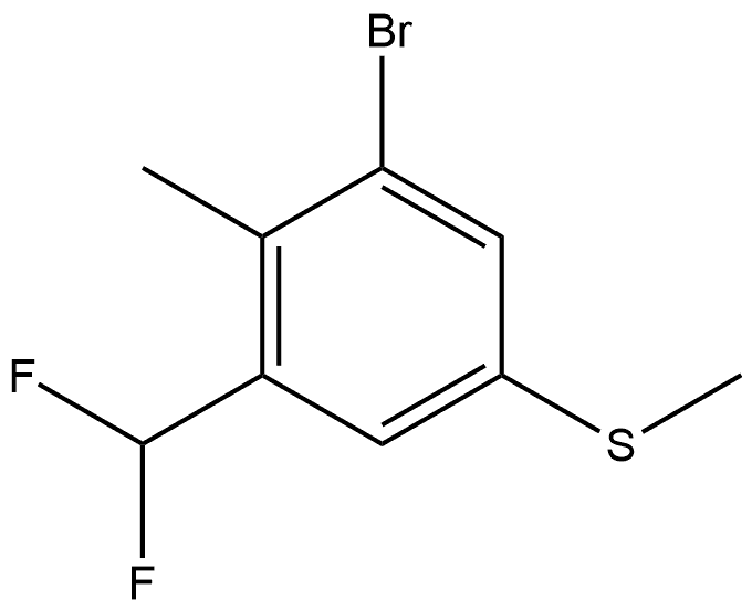 1-Bromo-3-(difluoromethyl)-2-methyl-5-(methylthio)benzene Structure