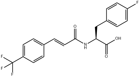 L-Phenylalanine, 4-fluoro-N-[(2E)-1-oxo-3-[4-(trifluoromethyl)phenyl]-2-propen-1-yl]- Structure