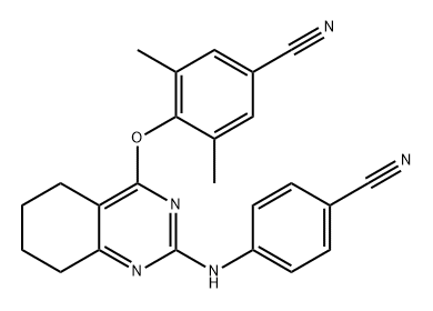 Benzonitrile, 4-[[2-[(4-cyanophenyl)amino]-5,6,7,8-tetrahydro-4-quinazolinyl]oxy]-3,5-dimethyl- Structure