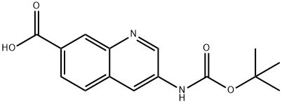 7-Quinolinecarboxylic acid, 3-[[(1,1-dimethylethoxy)carbonyl]amino]- 구조식 이미지