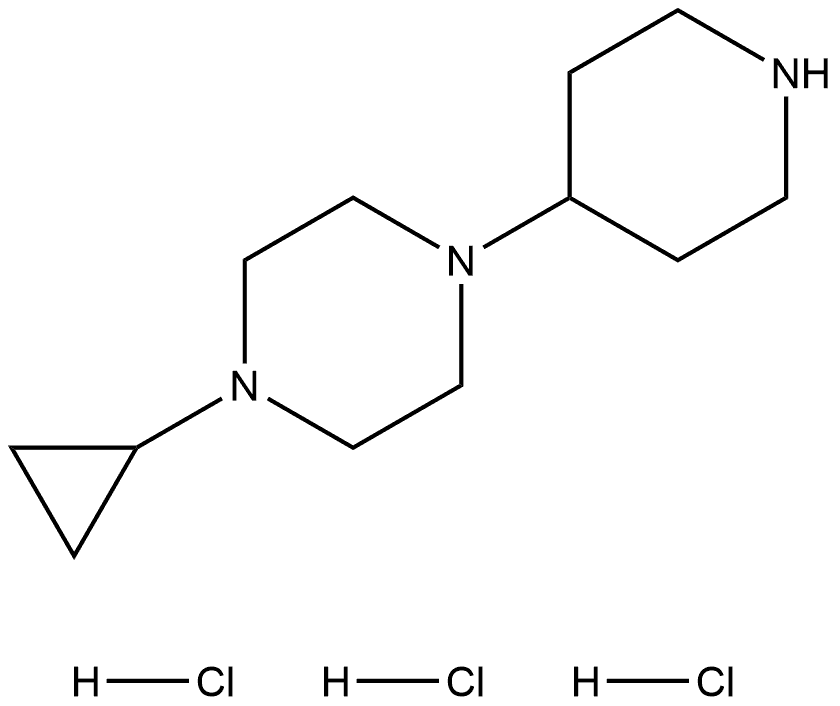 Piperazine, 1-cyclopropyl-4-(4-piperidinyl)-, hydrochloride (1:3) Structure