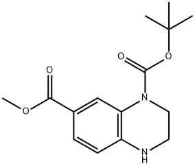 1,7(2H)-Quinoxalinedicarboxylic acid, 3,4-dihydro-, 1-(1,1-dimethylethyl) 7-methyl ester Structure