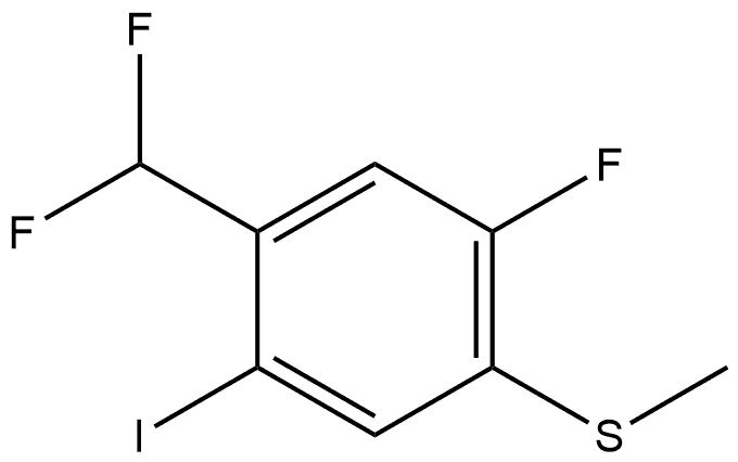 1-(Difluoromethyl)-5-fluoro-2-iodo-4-(methylthio)benzene Structure