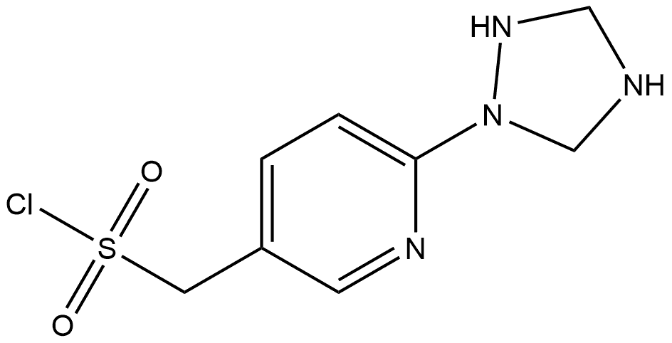 6-(1,2,4-Triazolidin-1-yl)-3-pyridinemethanesulfonyl chloride (ACI) Structure