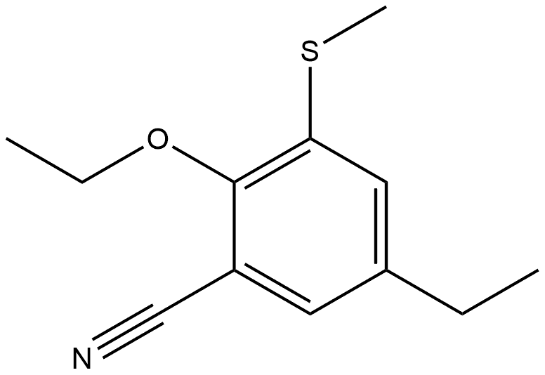 2-Ethoxy-5-ethyl-3-(methylthio)benzonitrile Structure