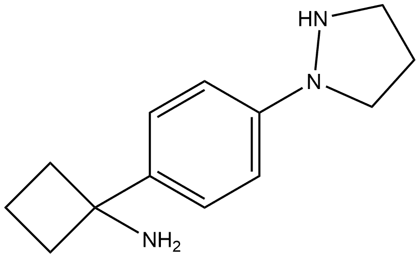 1-4-(1-Pyrazolidinyl)phenylcyclobutanamine Structure