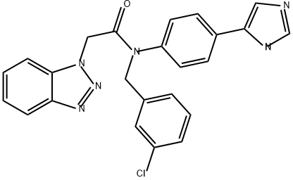 1H-Benzotriazole-1-acetamide, N-[(3-chlorophenyl)methyl]-N-[4-(1H-imidazol-5-yl)phenyl]- Structure