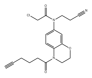 Acetamide, 2-chloro-N-(2-cyanoethyl)-N-[3,4-dihydro-4-(1-oxo-5-hexyn-1-yl)-2H-1,4-benzoxazin-7-yl]- Structure