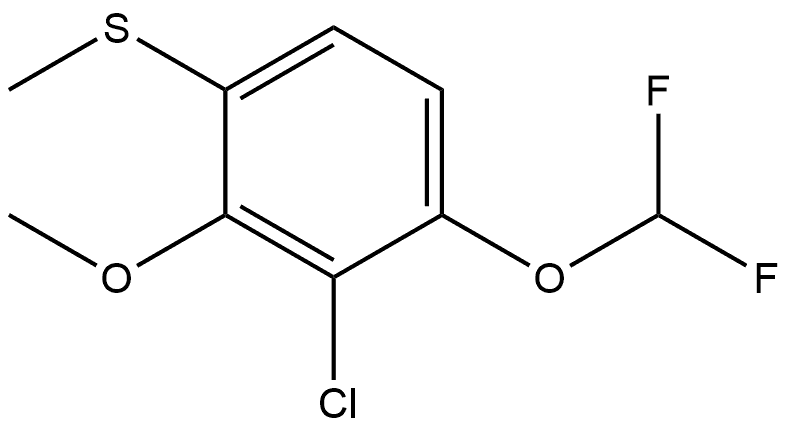 2-Chloro-1-(difluoromethoxy)-3-methoxy-4-(methylthio)benzene Structure