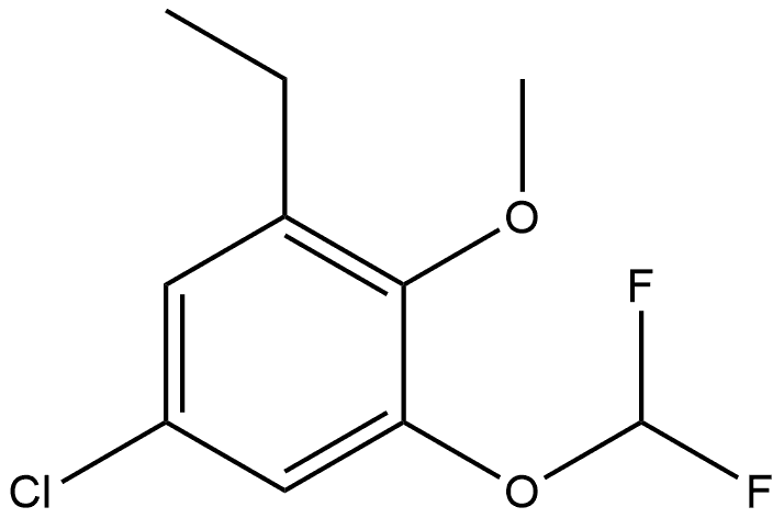 5-Chloro-1-(difluoromethoxy)-3-ethyl-2-methoxybenzene Structure