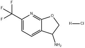 Furo[2,3-b]pyridin-3-amine, 2,3-dihydro-6-(trifluoromethyl)-, hydrochloride (1:1) Structure