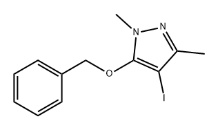 1H-Pyrazole, 4-iodo-1,3-dimethyl-5-(phenylmethoxy)- Structure