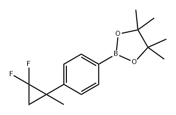 1,3,2-Dioxaborolane, 2-[4-(2,2-difluoro-1-methylcyclopropyl)phenyl]-4,4,5,5-tetramethyl- Structure