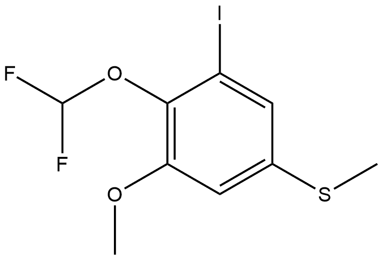 2-(Difluoromethoxy)-1-iodo-3-methoxy-5-(methylthio)benzene Structure