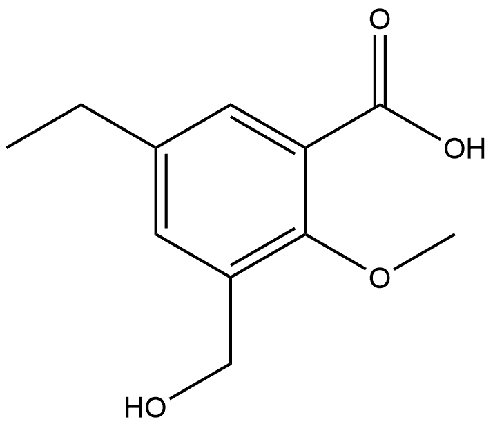 5-Ethyl-3-(hydroxymethyl)-2-methoxybenzoic acid Structure