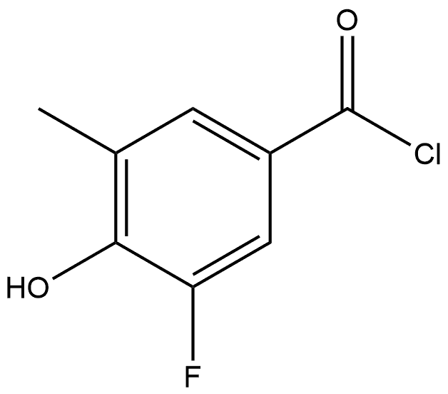 3-Fluoro-4-hydroxy-5-methylbenzoyl chloride Structure