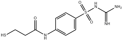 Propanamide, N-[4-[[(aminoiminomethyl)amino]sulfonyl]phenyl]-3-mercapto- Structure