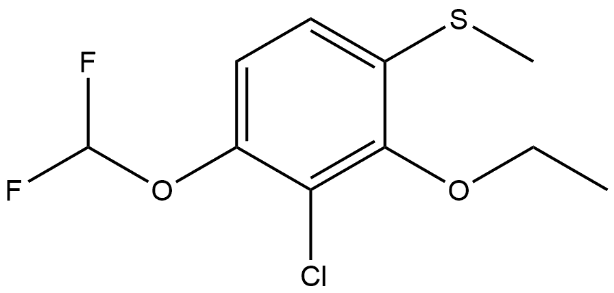 2-Chloro-1-(difluoromethoxy)-3-ethoxy-4-(methylthio)benzene Structure