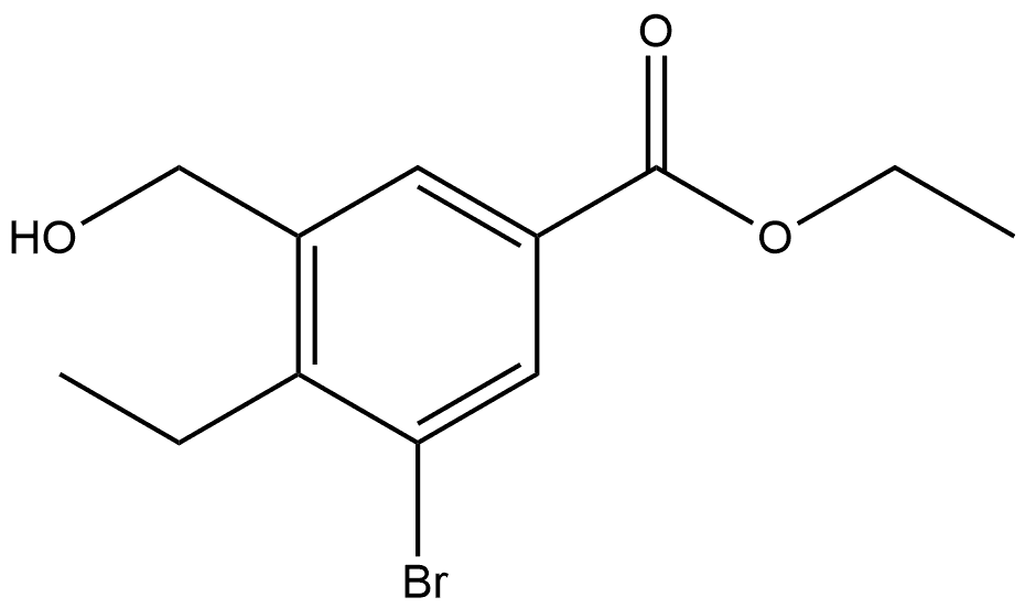 Ethyl 3-bromo-4-ethyl-5-(hydroxymethyl)benzoate Structure