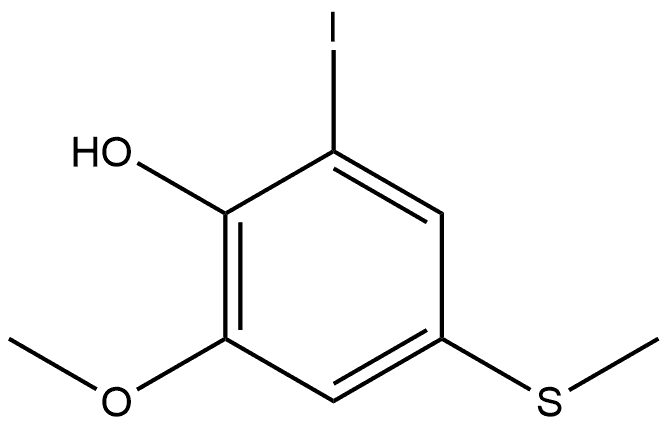 2-Iodo-6-methoxy-4-(methylthio)phenol Structure