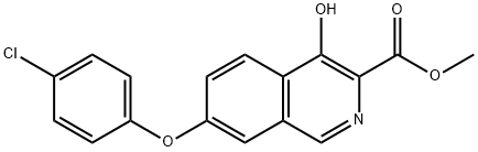 3-Isoquinolinecarboxylic acid, 7-(4-chlorophenoxy)-4-hydroxy-, methyl ester 구조식 이미지