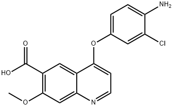 6-Quinolinecarboxylic acid, 4-(4-amino-3-chlorophenoxy)-7-methoxy- Structure