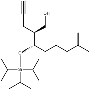 7-Octen-1-ol, 7-methyl-2-(2-propyn-1-yl)-3-[[tris(1-methylethyl)silyl]oxy]-, (2S,3S)- Structure