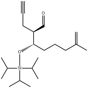 7-Octenal, 7-methyl-2-(2-propyn-1-yl)-3-[[tris(1-methylethyl)silyl]oxy]-, (2R,3S)- Structure