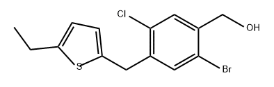 Benzenemethanol, 2-bromo-5-chloro-4-[(5-ethyl-2-thienyl)methyl]- 구조식 이미지