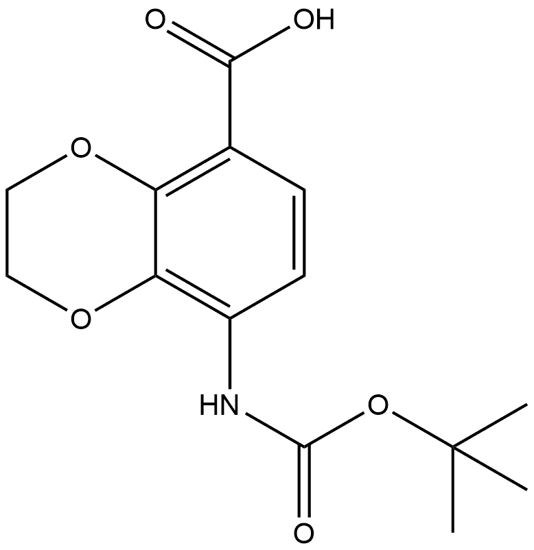 5-(tert-butoxycarbonylamino)-2,3-dihydro-1,4-benzodioxine-8-carboxylic acid Structure