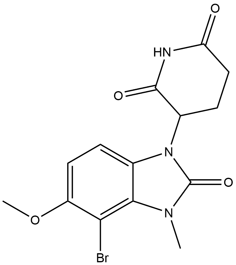 3-(4-Bromo-2,3-dihydro-5-methoxy-3-methyl-2-oxo-1H-benzimidazol-1-yl)-2,6-piperidinedione (ACI) Structure