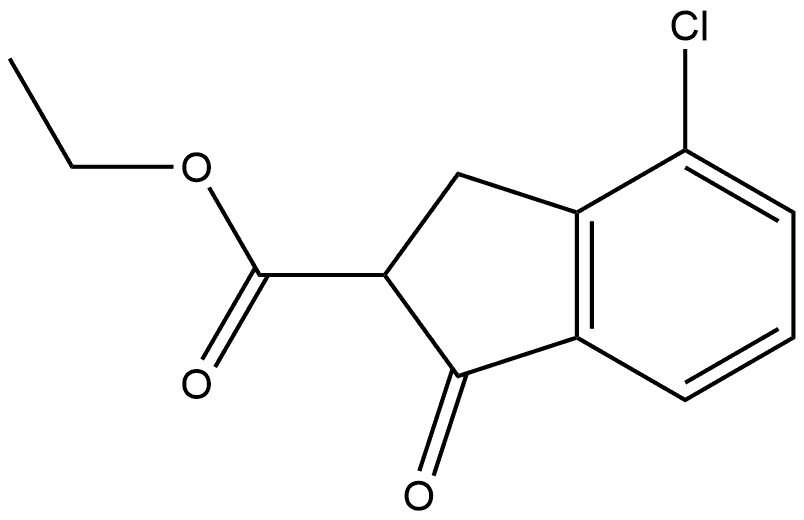 Ethyl 4-chloro-2,3-dihydro-1-oxo-1H-indene-2-carboxylate Structure