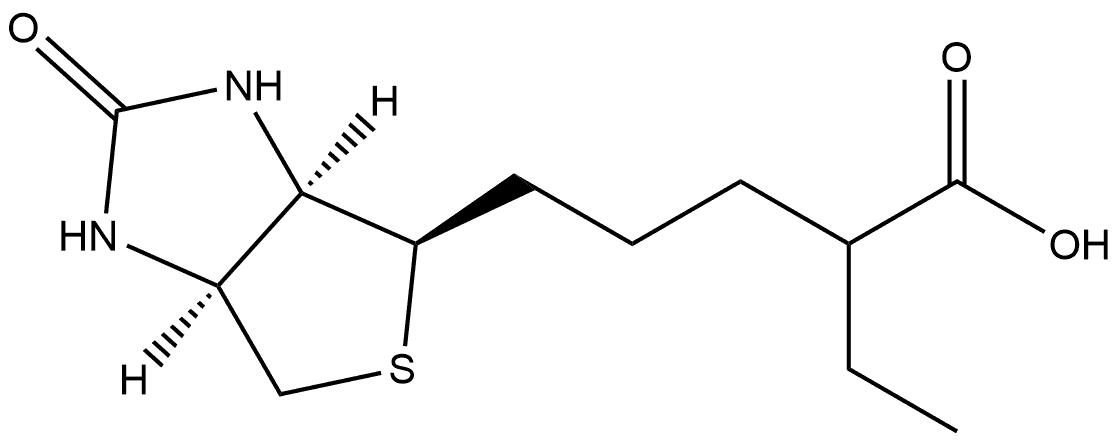 1H-Thieno[3,4-d]imidazole-4-pentanoic acid, α-ethylhexahydro-2-oxo-, (3aR,4R,6aS)-rel- Structure