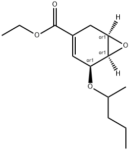 7-Oxabicyclo[4.1.0]hept-3-ene-3-carboxylic acid, 5-(1-methylbutoxy)-, ethyl ester, (1R,5S,6R)-rel- Structure