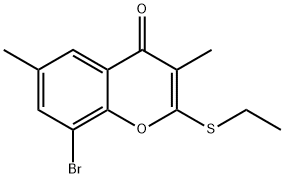 8-bromo-2-ethylsulfanyl-3,6-dimethyl-chromen-4-one Structure