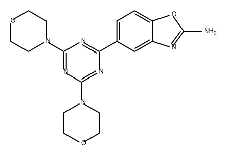 2-Benzoxazolamine, 5-(4,6-di-4-morpholinyl-1,3,5-triazin-2-yl)- Structure