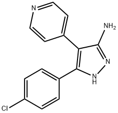 1H-Pyrazol-3-amine, 5-(4-chlorophenyl)-4-(4-pyridinyl)- Structure