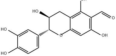 2H-1-Benzopyran-6-carboxaldehyde, 2-(3,4-dihydroxyphenyl)-3,4-dihydro-3,5,7-trihydroxy-, (2R,3S)- Structure