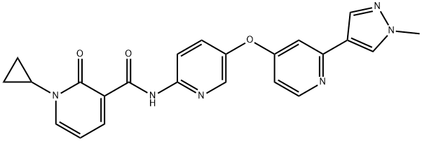 3-Pyridinecarboxamide, 1-cyclopropyl-1,2-dihydro-N-[5-[[2-(1-methyl-1H-pyrazol-4-yl)-4-pyridinyl]oxy]-2-pyridinyl]-2-oxo- Structure