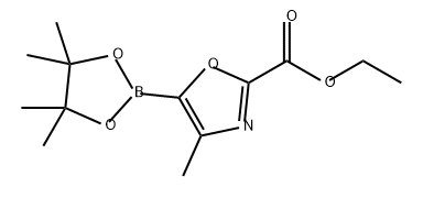 2-Oxazolecarboxylic acid, 4-methyl-5-(4,4,5,5-tetramethyl-1,3,2-dioxaborolan-2-yl)-, ethyl ester 구조식 이미지