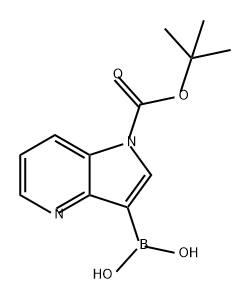 1H-Pyrrolo[3,2-b]pyridine-1-carboxylic acid, 3-borono-, 1-(1,1-dimethylethyl) ester 구조식 이미지