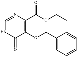 4-Pyrimidinecarboxylic acid, 1,6-dihydro-6-oxo-5-(phenylmethoxy)-, ethyl ester Structure