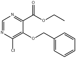 4-Pyrimidinecarboxylic acid, 6-chloro-5-(phenylmethoxy)-, ethyl ester 구조식 이미지