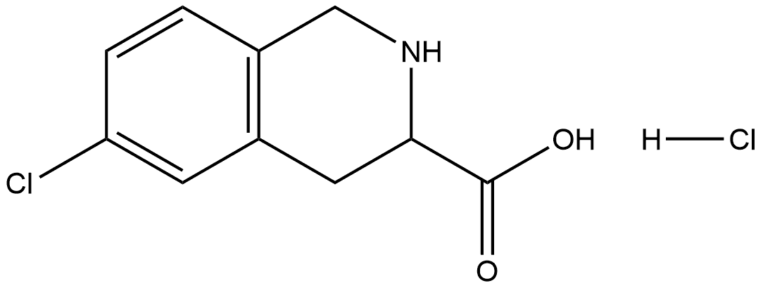 3-Isoquinolinecarboxylic acid, 6-chloro-1,2,3,4-tetrahydro-, hydrochloride (1:1) Structure