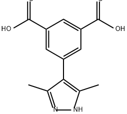 1,3-Benzenedicarboxylic acid, 5-(3,5-dimethyl-1H-pyrazol-4-yl)- Structure